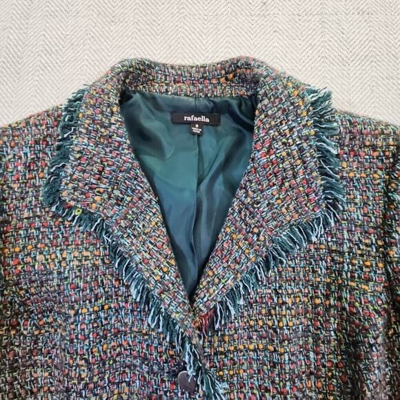 Rafaella Women's Size 8 Wool Blend Long Sleeve 3 Buttons Up Blazer Jacket Chunky - Picture 7 of 16